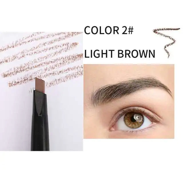 Automatic Waterproof Double-Headed Eyebrow Pencil with Brush
