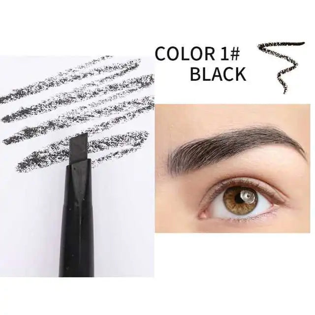 Automatic Waterproof Double-Headed Eyebrow Pencil with Brush