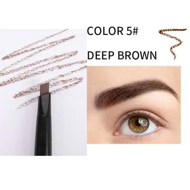 Automatic Waterproof Double-Headed Eyebrow Pencil with Brush